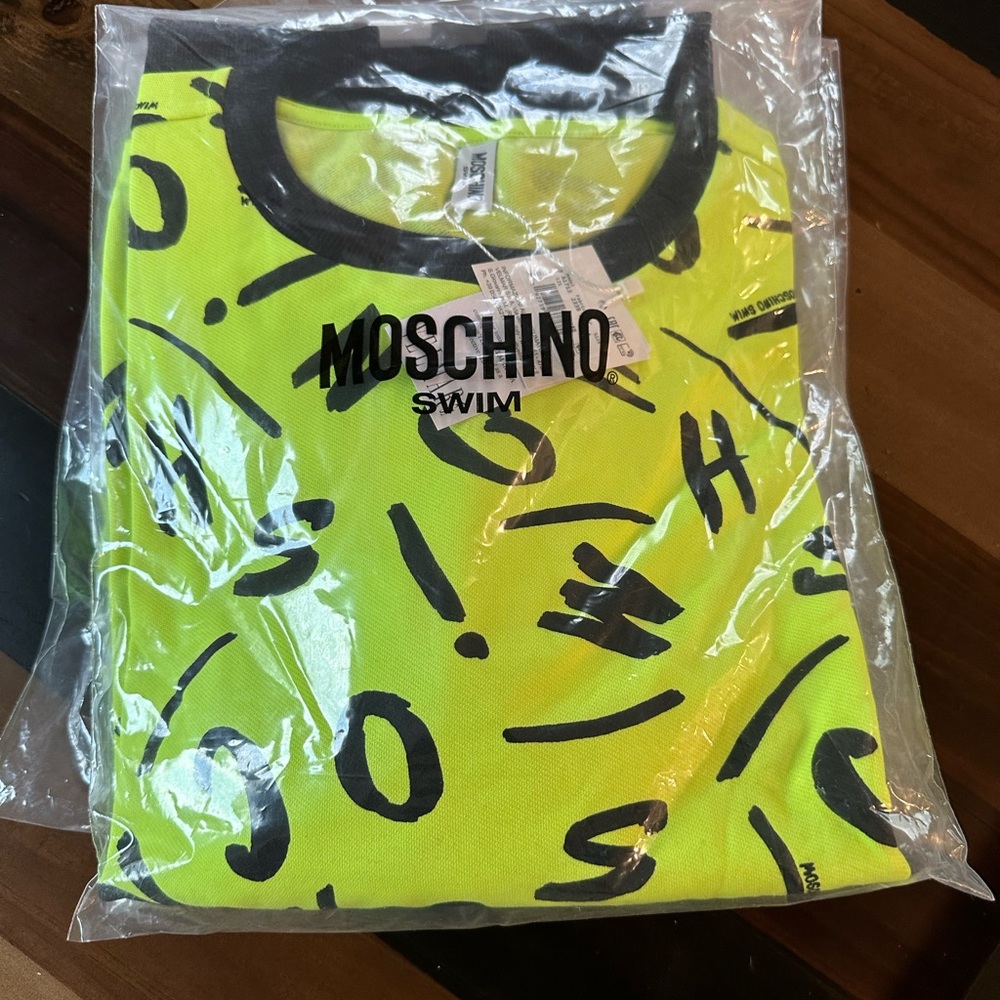 Moschino Neon Yellow Graphic Tee